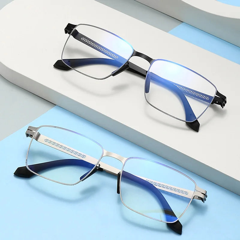Custom Logo Metal Optical Frame Eyeglasses Unisex Retro Anti Blue Light Blocking Durable Flexible Hinge Glasses Optical Frames