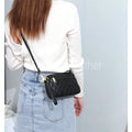 Small Shoulder Bags for Women Genuine Cow Leather Ladies Long Purse Phone Pocket Sling Bag Rhombus Pattern Cowhide