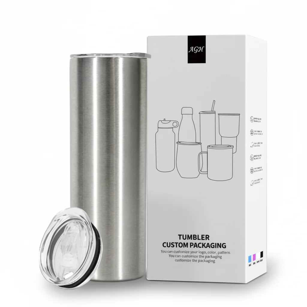 20oz Stainless Steel Tumblers Double Wall Insulated Straight Skinny Blanks Tumbler With Lids and Straws