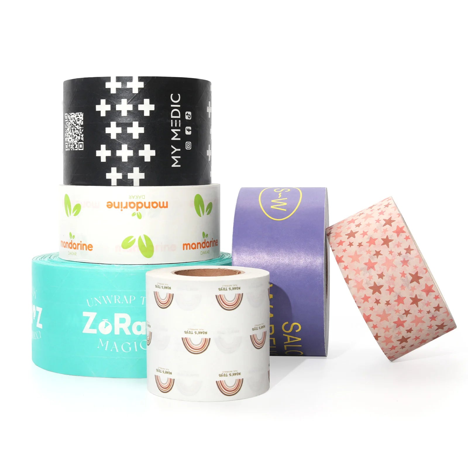 Custom Eco-Friendly Water-Activated Packing Tape with Logo Print Single Sided for Carton Sealing Custom Colored