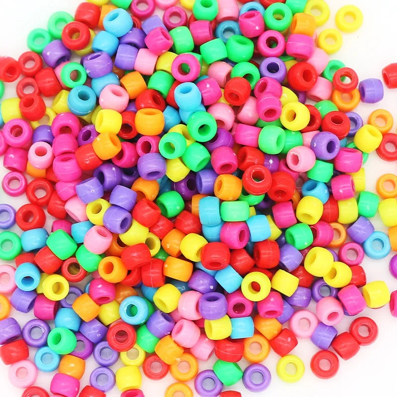 6*9mm Bulk Luminous Pony Beads Multicolor Plastic Large Hole Glow in the Dark Bead for Jewelry Making