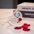 Personalized Custom Crystal Heart Clock Ornament Engraved Wedding Favor Souvenir with Laser Printing Crystal Glass Material