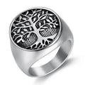 Unisex Stainless Steel Hip Hop Tree Life Ring Fashionable Mens Wedding Engagement Party Anniversary Gift Stylish for All