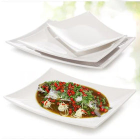 Custom Design White Rectangle Plates Dishes Modern Melamine Dinner Plate