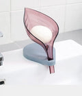 4 Piece Modern Plastic Suction Cup Leaf-Shaped Transparent Soap Dish Set Portable Bathroom Punch-Free Self Draining Eco-Friendly