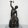 Bronze Self Made Strong Man Figure Statue Sculpture