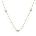 RINNTIN APN20 14k Gold Sterling Silver Chain Necklace Zircon Cluster Birthstone Necklace for Women Ideal for Birthday