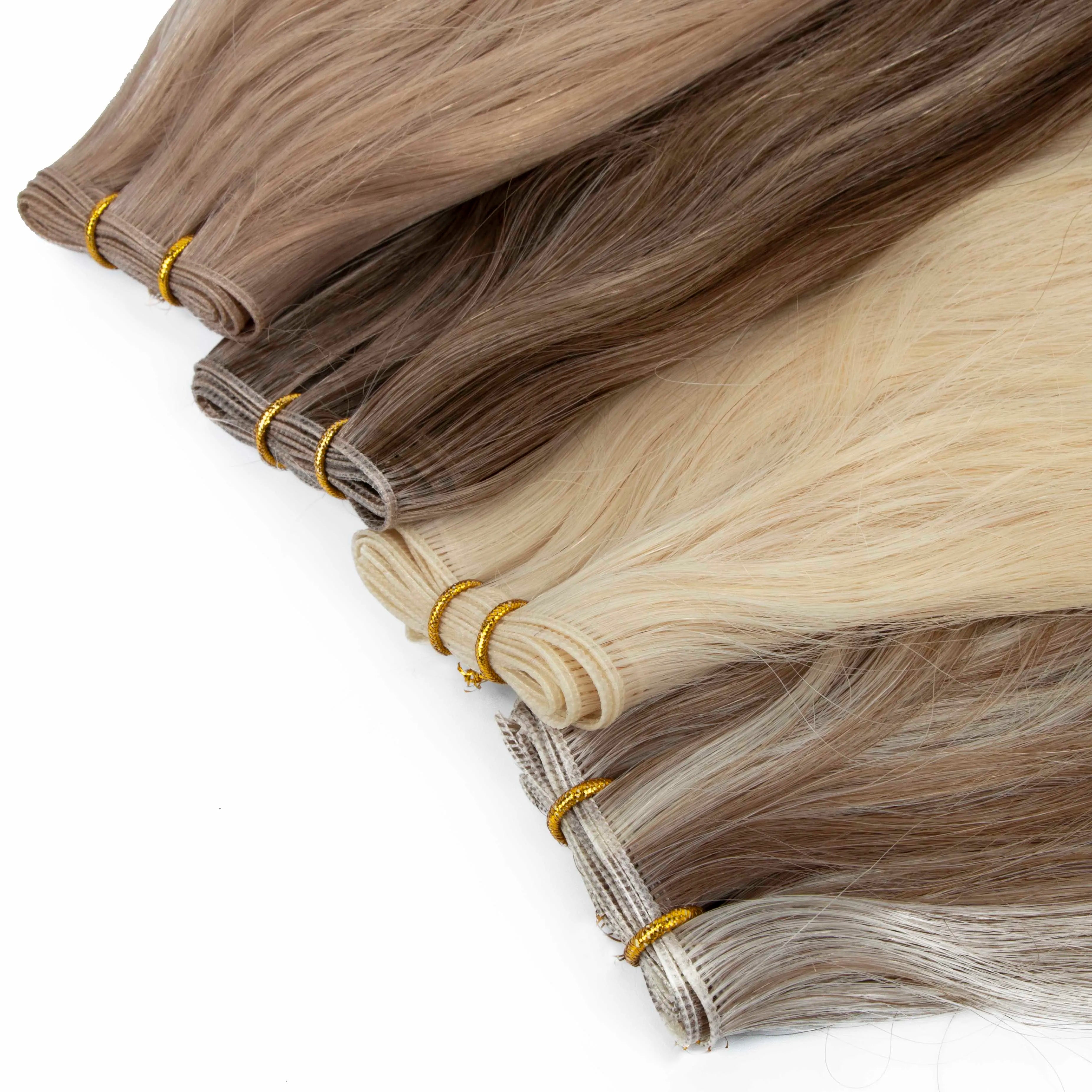 Thin and Light Invisible 100% Virgin Russian Human Hair Remy Extensions Genius Weft with No Return Hair