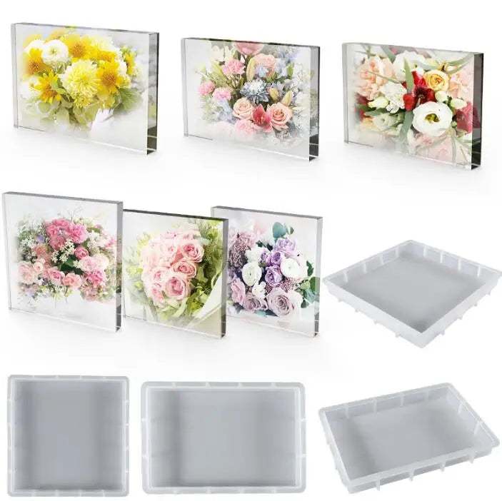 HY Rectangle Picture Photo Frame Silicone Resin Mold for DIY Cold Progress Soap Home Decoration Table Craft Making