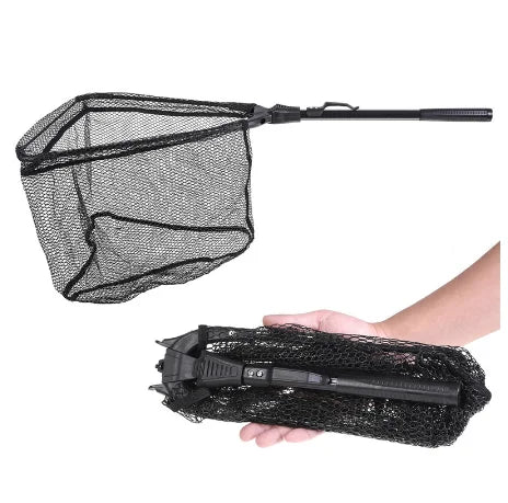 78CM Folding Fish Landing Net Portable Collapsible Triangular Fly Fishing Long Handle  Landing Net
