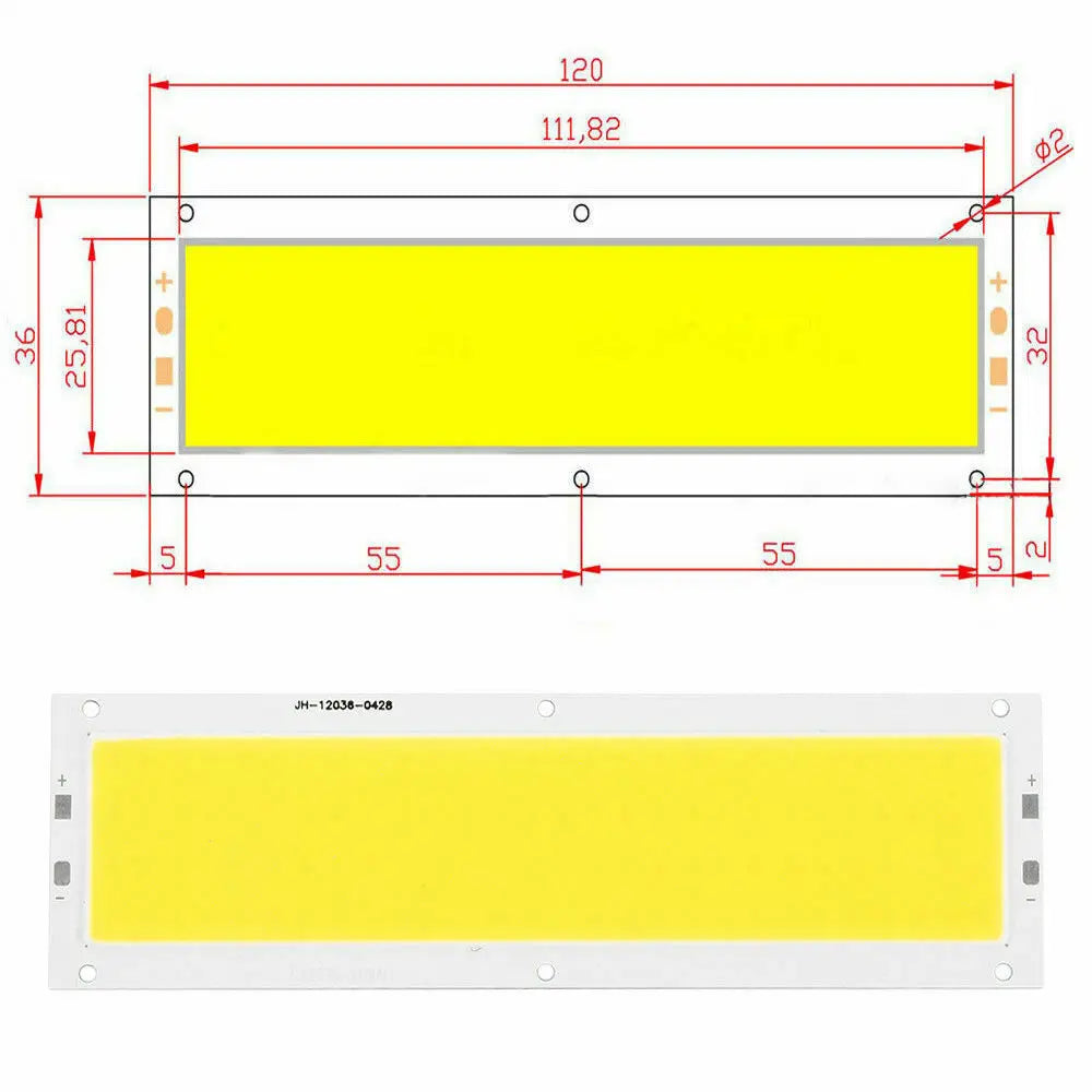COB LED Strip Light Bulb 20W Lamp DC 12V 1000LM for DIY Car Work Lights