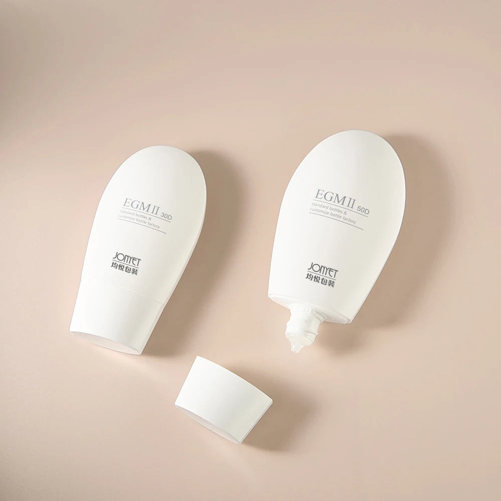 White 30ml Plastic Tube for Sunscreen Lotion Cream 50ml Squeeze Tube Packaging with Screen Printing Hand Cream Packaging