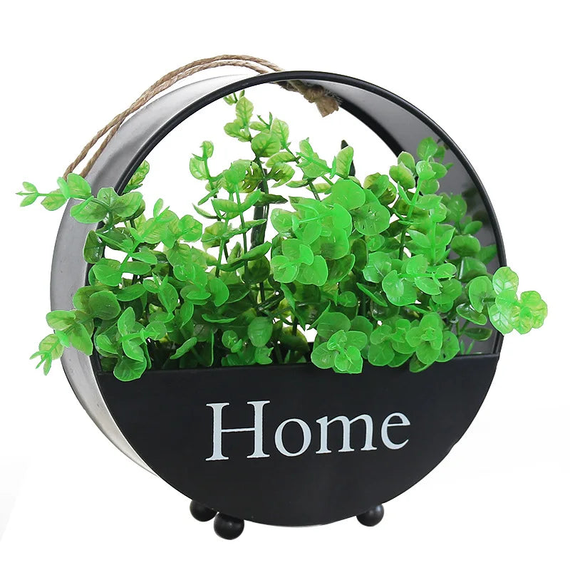 Creative Hanging Flower Basket Wall Hanging Pastoral Retro Wooden Hanging Flower Pot Flower Stand Wall Decoration Pendant Wall