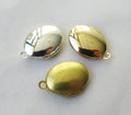 Oval Photo Lockets 11x14mm Smooth Brass Locket Pendant for Necklace Making DIY Crafts