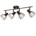 Track Light Kit 4-Light 3-Light 6-Light Adjustable Multi-Directional Surface Mounted Metal Cage Farmhouse Vintage Ceiling Light