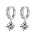S925 Sterling Silver Premium Classic Geometric Charm Moissanite Earrings for Women