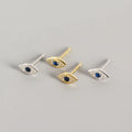 YHE0121 925 Sterling Silver Earrings Wholesale Gold Plated Earrings Blue Rhinestone Eyes Earrings Stud Jewelry for Women