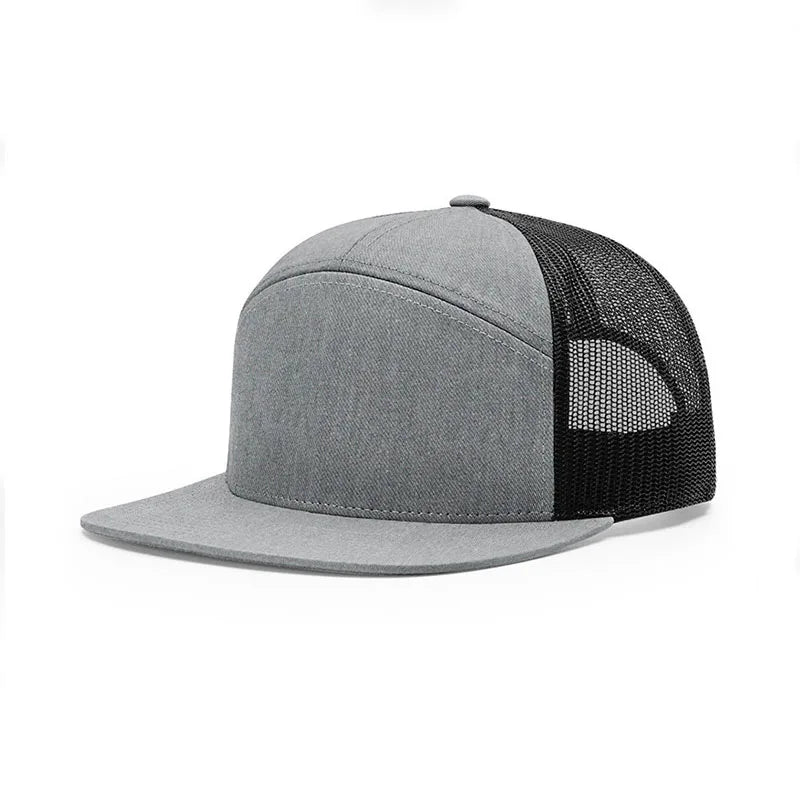 Grey Richardson 168 Custom Embroidery Logo Design 7 Panels 60% Cotton 40% Polyester Trucker Hat High Quality Sport Caps