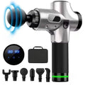 OEM LCD Touch Screen Type-C Smart Fascia Massage Gun Carbon Fiber Black Cordless Deep Tissue Muscle Relax Massage Gun