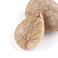 HZ Arrival Fashion Natural Stone Copper Wire Wrapped Tree of Life Healing Picture jasper Pendant Women Jewelry