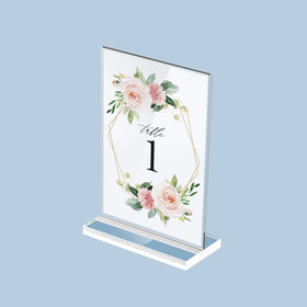 Top Quality Sign Holder 4x6 1 Pack Clear Plastic Sign Holder Vertical Standing Paper Stand for Coffee Hotel Office Public