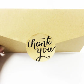100pcs Per Pack Black Lettering Thank You Round Sealing Sticker DIY Decor Sealing Sticker Products Package Label