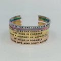 Wholesale Women Inspirational Jewelry Stainless Steel Mantra Custom Cuff Bangle Personalized Engraved Bracelet