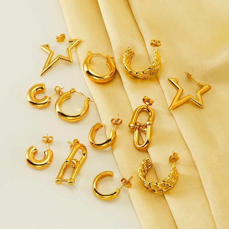 DAIHE Vintage and Fashionable Stainless Steel Earrings with a Variety of Styles and a High-end Feel