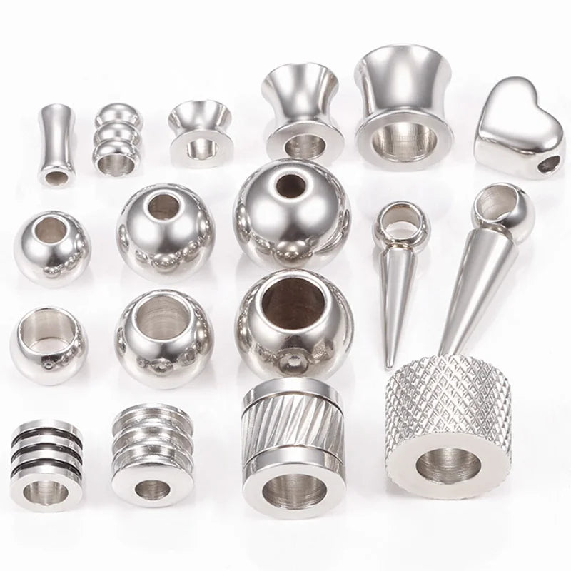 Metal Stainless Steel Spacer Beads Charm Pendant Necklace Bracelet Earring Accessories for Diy Jewelry Findings