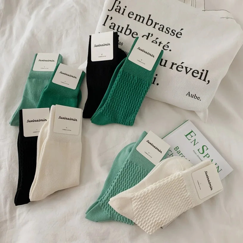 Jingwen OEM Hot Selling Meias Femininas Solid Color Winter Long Pile Women Socks