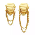Charm Stainless Steel 18k Gold Plated Earrings Jewelry Long Chain Stud Tassel Earrings for Women