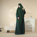 Women Muslim Prayer Dress 2pcs Sets Khimar Bat Sleeve Lightweight Abaya Soft Breathable Hijab Crepe Khimar and Abaya Set