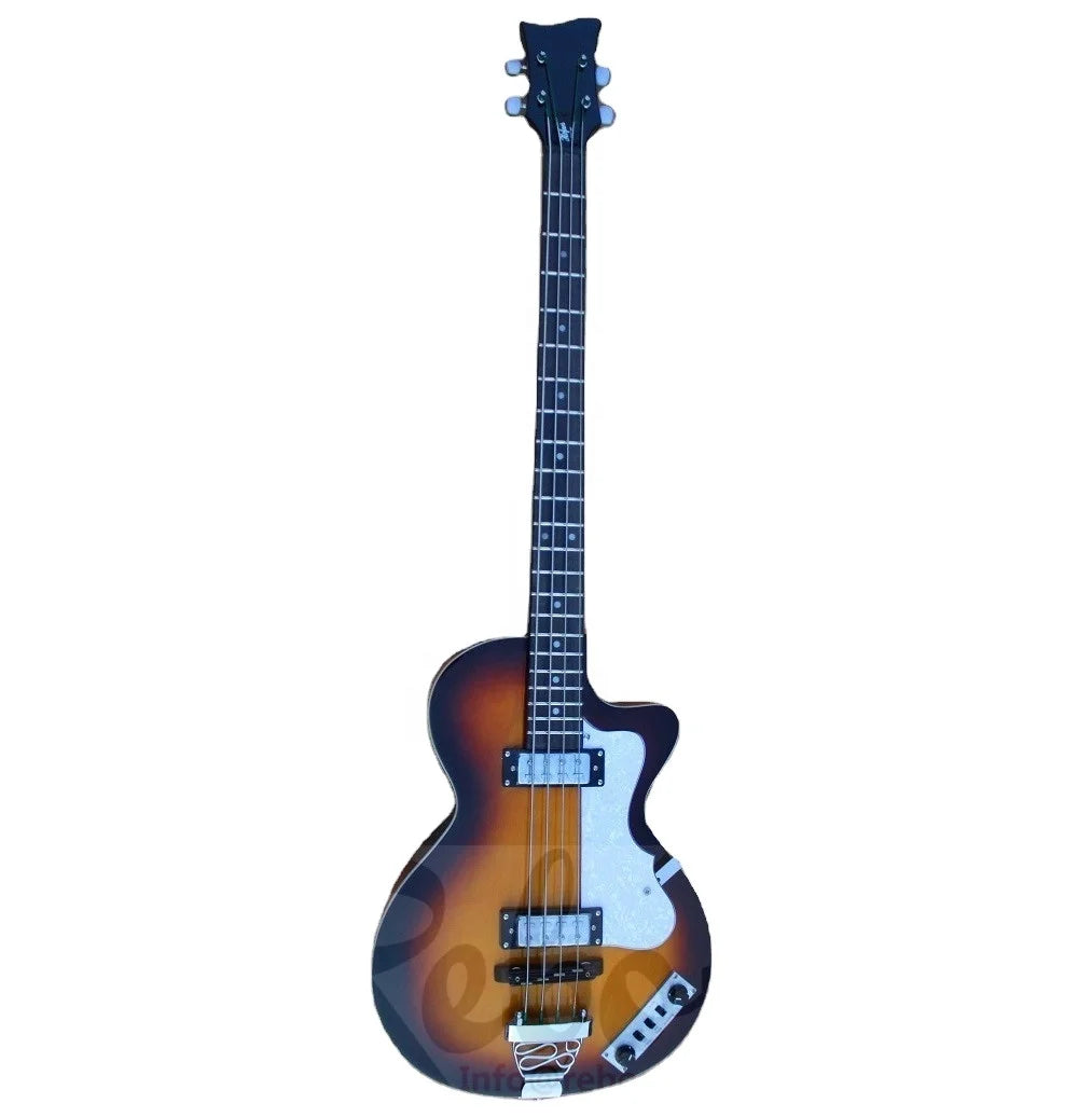 Weifang Rebon 4 String Violin Bass BB2 Electric Bass Guitar in Sunburst Colour