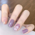 Wholesale Temooi 24Pcs ABS French Style Square Glitter Press-On Finger Nails with Nail Glue Artificial Fingernails