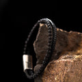 New Design Natural Bead Leather Bracelet Handmade Leather Jewelry Stainless Steel Braided Leather Bracelets for Men