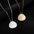 Fashion Minimalist Jewelry 925 Sterling Silver Simple Shell Pendant Necklace Gold Plated Necklaces for Women