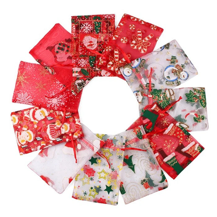 Cheapest Price Christmas Organza Gifts Mini Drawstring Bag Mesh