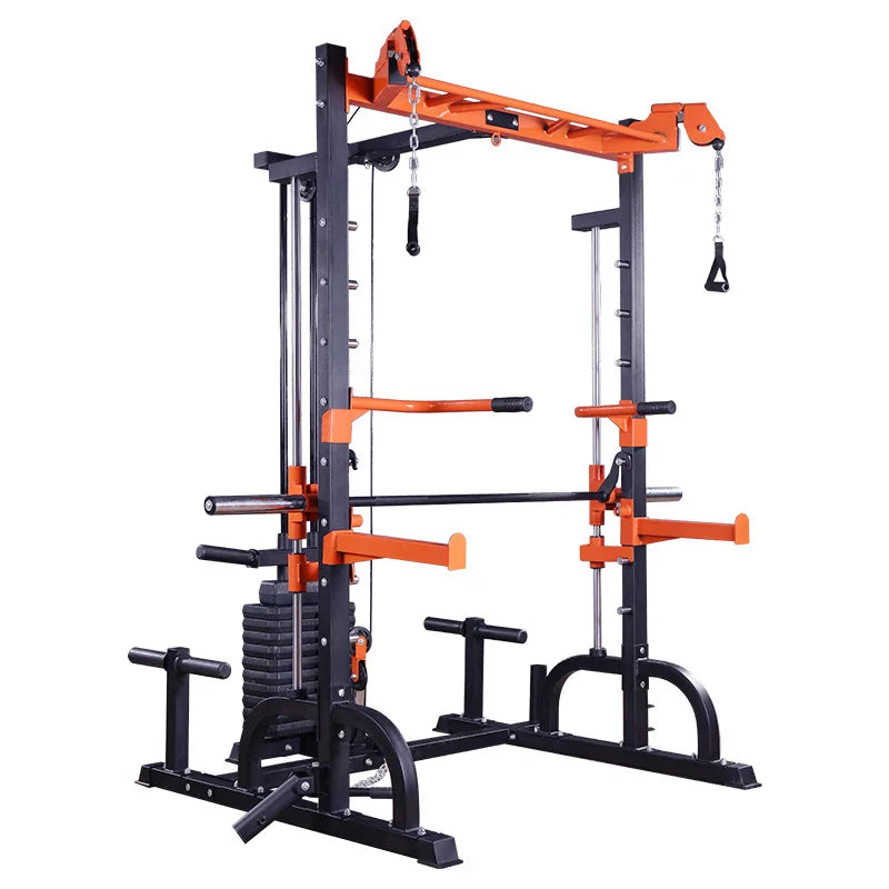 Squat Rack Power Cage Function Half Smith Workout Light Commercial Home Gym Fitness Equipment Tower Weight Lifting Machine
