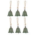 Wholesale Christmas Open Horn Bells Metal Decoration Small DIY Accessories Retro Wind Chimes Pendant Silk Screen Printing Plated