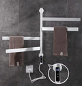 HOMEDEC Electric Heated Towel Rail for Bathroom Towel Warmer 4 Bar Heated Towel Rack with Timer & Adjustable Temperature