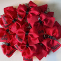 Custom Made Full Bling Accessories Bow Tie Keychain Team Gift Customized Name Gymnastics Keychain for Cheerleadinjg Team