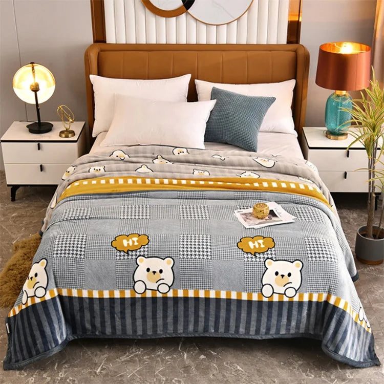 Blanket Double Bed Plush Throw Easter Blanket Anti-static Fuzzy Soft Blanket