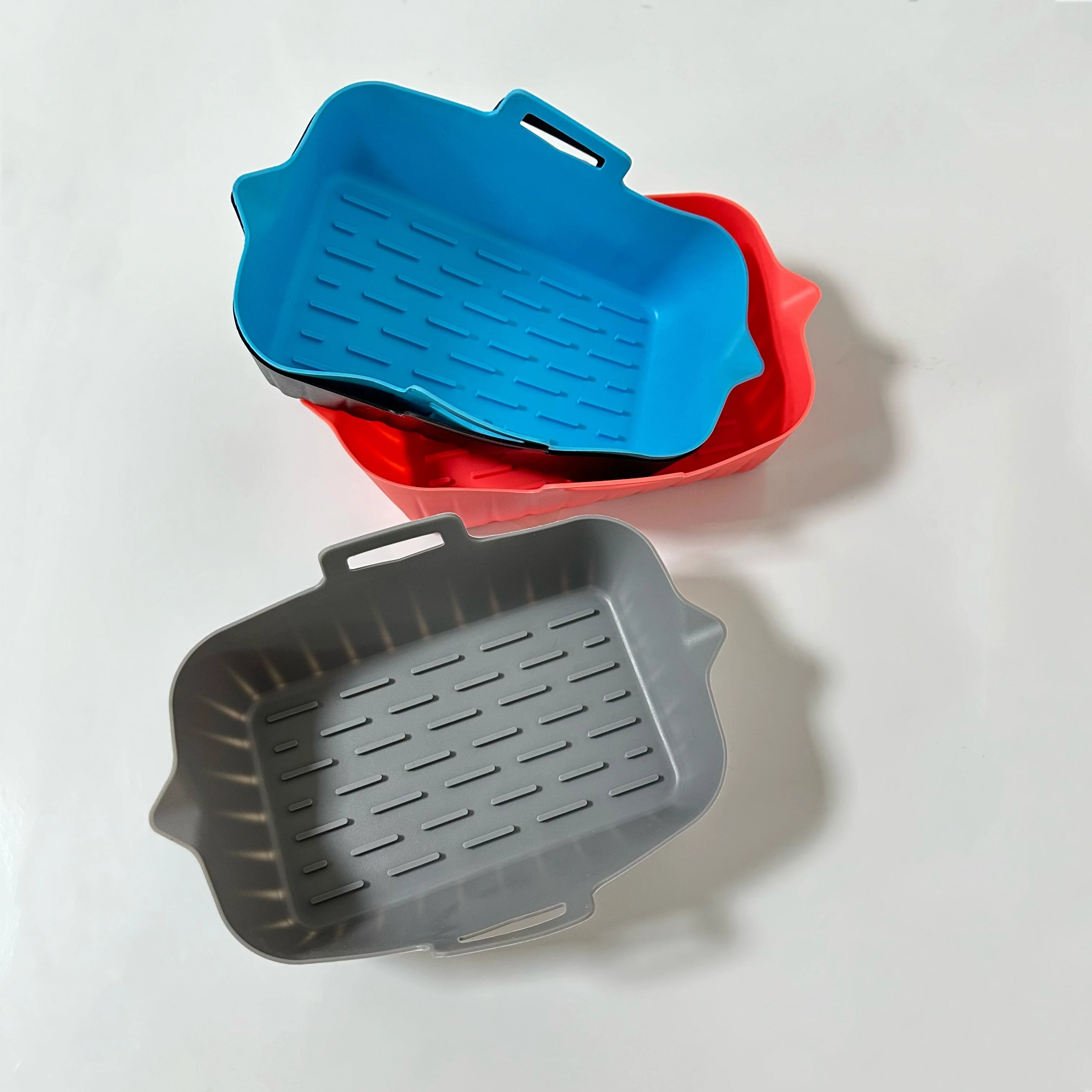 OEM Pot Mats for Air Fryer Rectangle Shaped Big Size Large Capacity Light Weight Reuse Air Fryer Silicone Liner