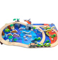 New Wooden 80 Dinosaur Track Train Toy for Early Kids' Learning and Thinking Educational Wooden Toys