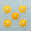 7*24mm  Wholesale Kawaii Style Happy Sun Resin Cabochons Flat Back Sunflowers for Phone Mobile Case Slime Crafts Fillers Charms