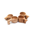 Japanese Solid Wood Survival Bushcraft Handmade Camping Wooden Cup Tea Coffee Milk Mug