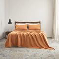 Natural Flax Cotton Blend Soft Bedding Breathable Farmhouse  Bed  Sheets Sets  for Luxury