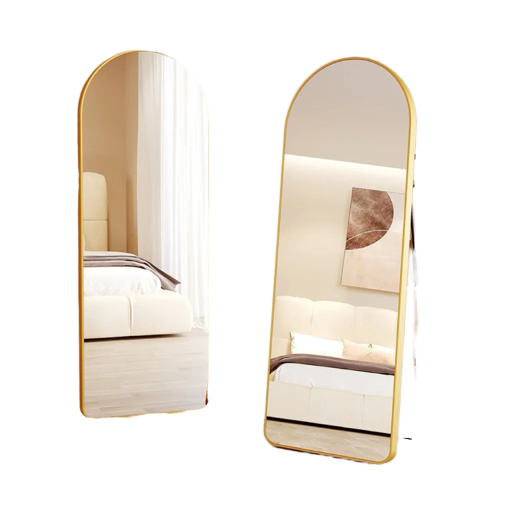 Modern Full Body Dressing Wall Mirror Self-Adhesive Glass Hanging Mirror with Red Feeling Wall Hanging Changing Mirror