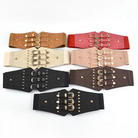 Meetee CB003 7.5*70cm Garment Accessories Women Elastic Dress Vintage Belt Fashion Decoration DIY Wide Leather Corset Belts