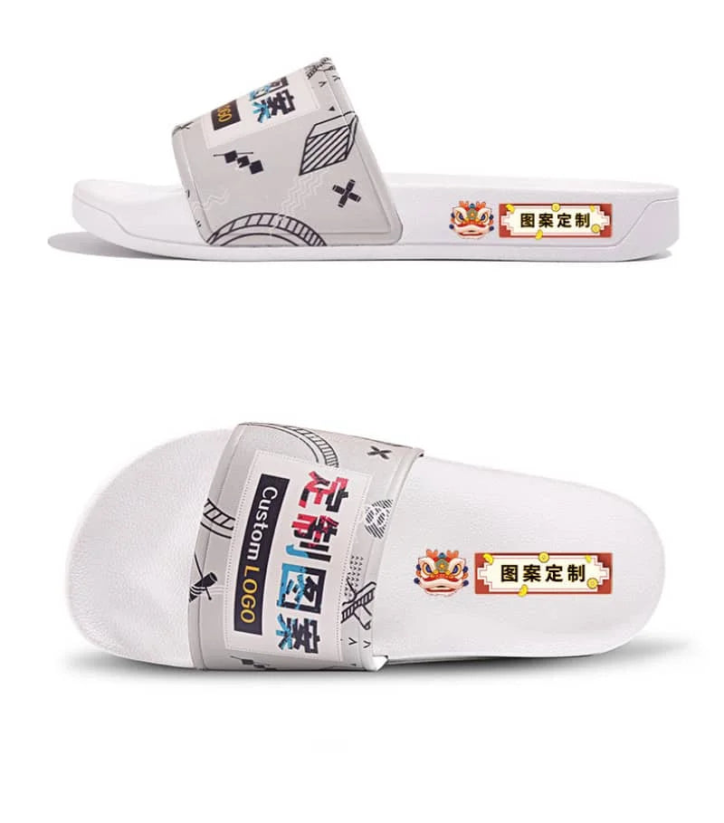 Factory Low MOQ Custom LOGO slippers Creative Pattern Sandals Trend Home Bathroom Slides